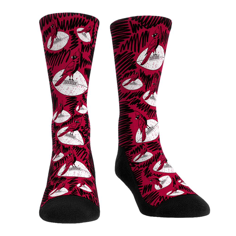 Arizona Cardinals - Throwback Logo Sketch | Rock 'Em Socks