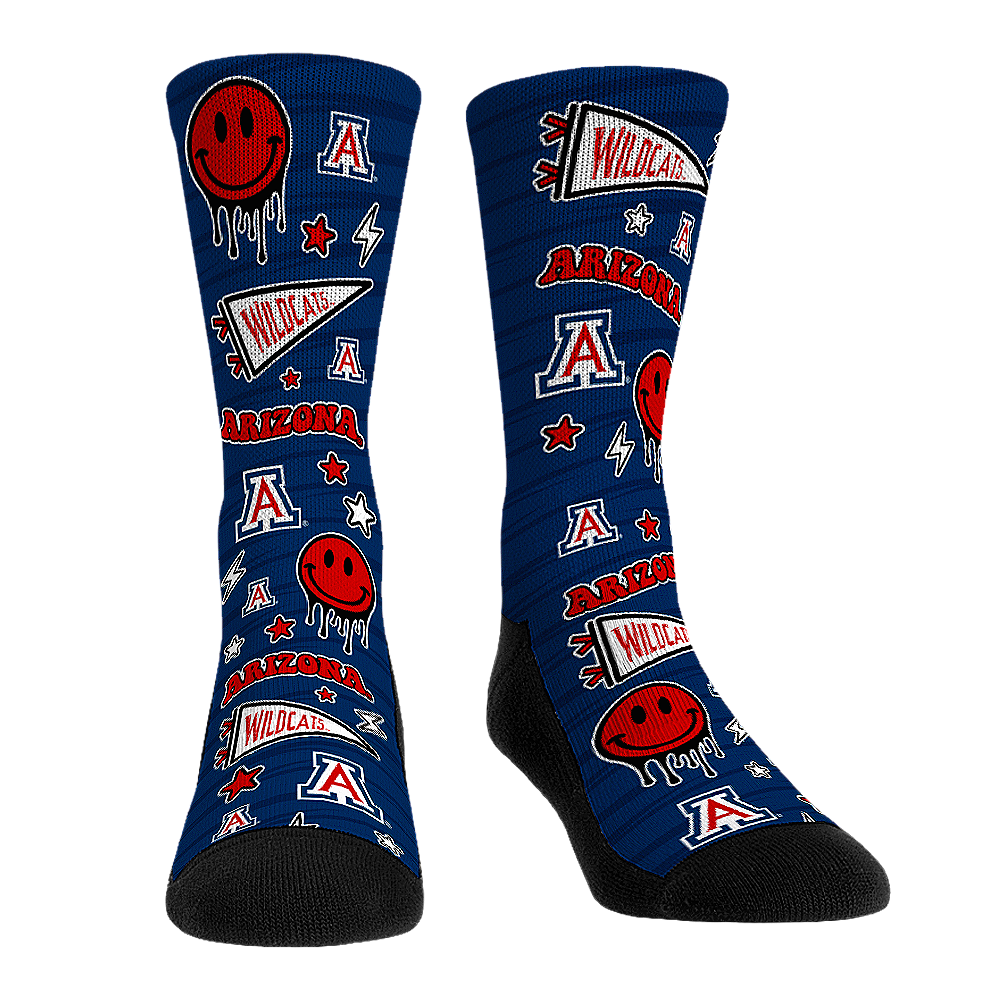 Arizona Wildcats - Smiley Stickers | Rock 'Em Socks