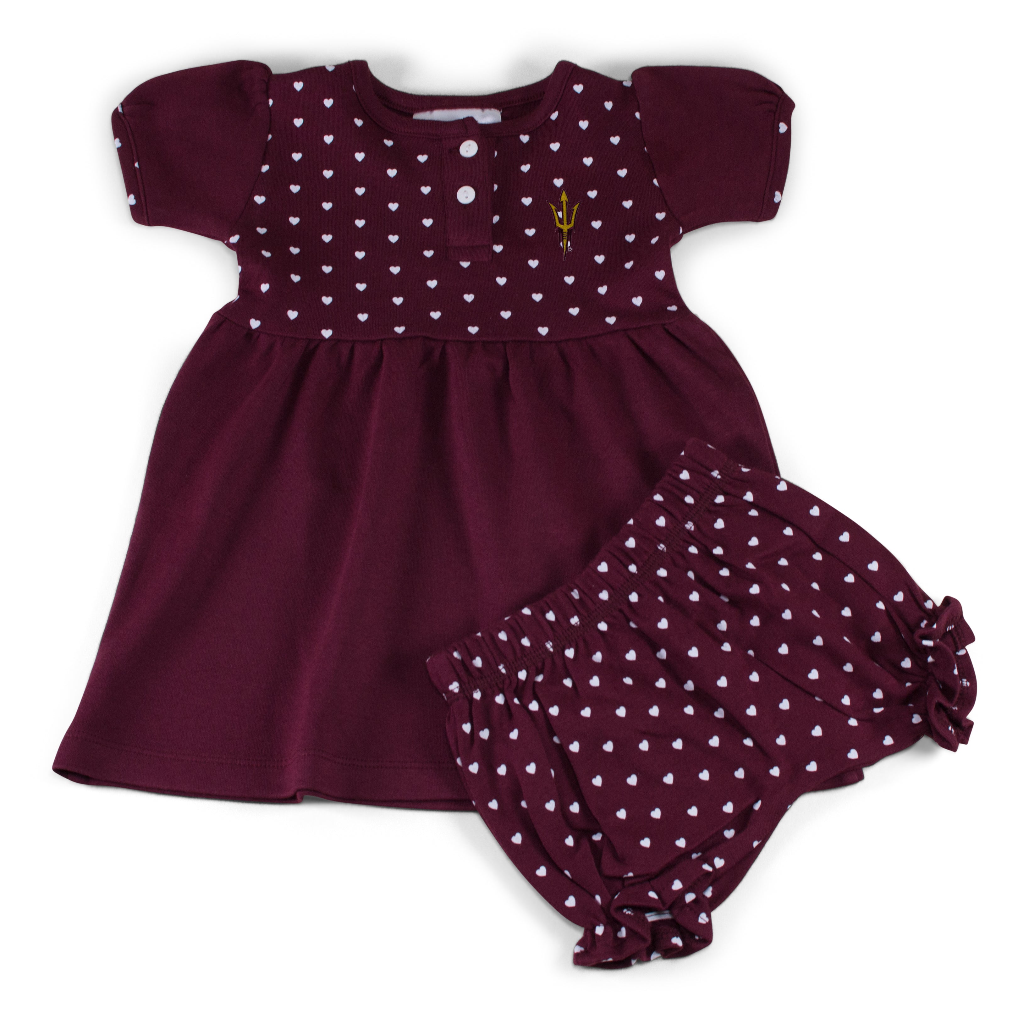 Arizona State Girl's Heart Dress with Bloomers | Two Feet Ahead