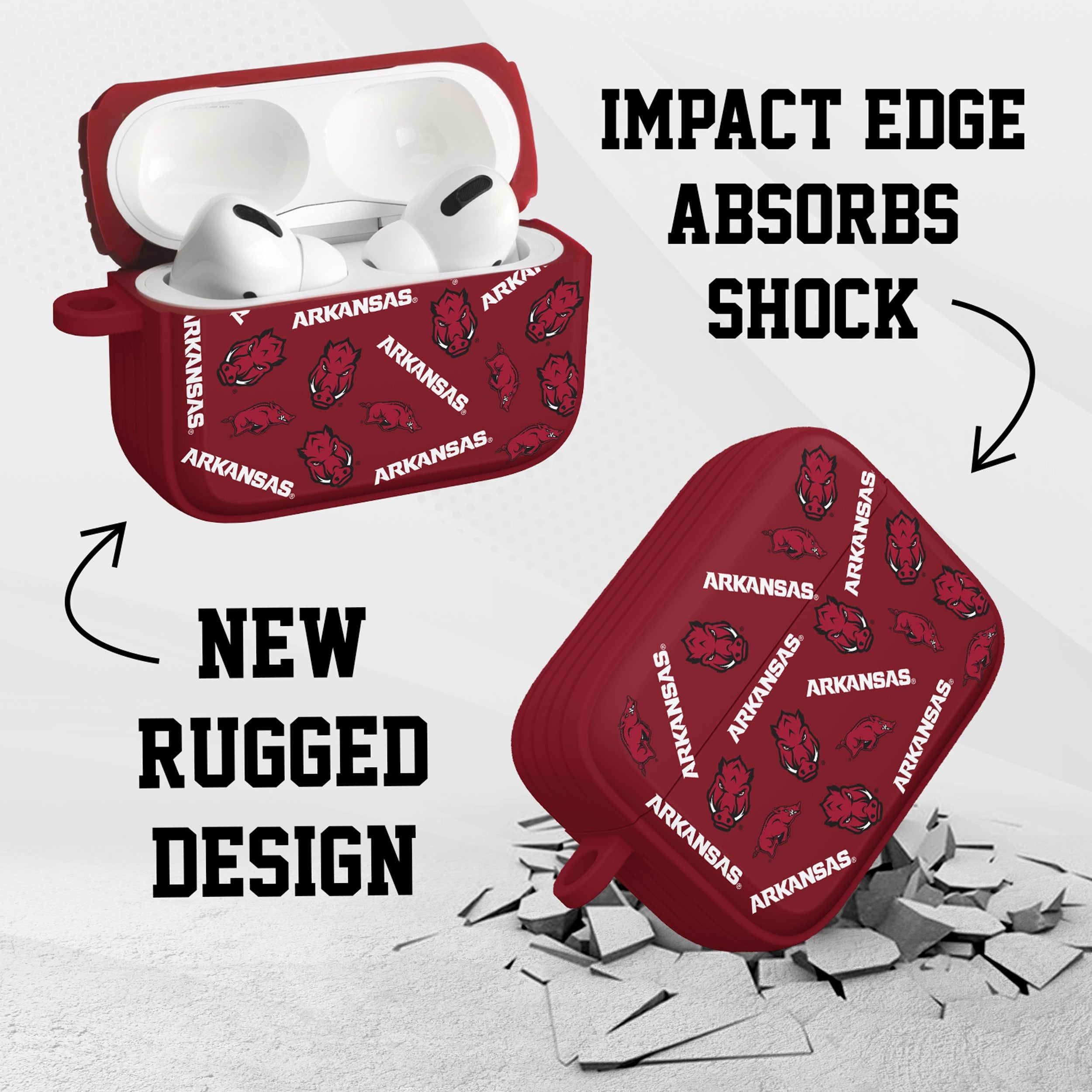 Arkansas Razorbacks HDX AirPods Pro 1 & 2 Case Cover 8