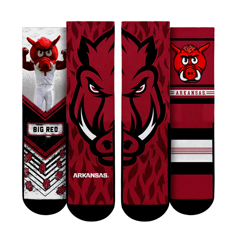 Arkansas Razorbacks - Mascot 3-Pack | Rock 'Em Socks