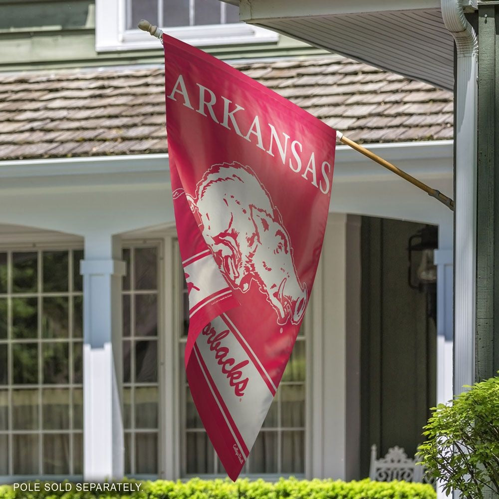 Arkansas Razorback Banner Throwback Logo House Flag