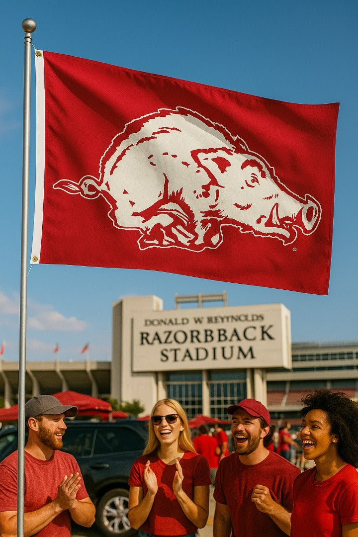Arkansas Razorbacks Flag 3x5 College Vault Retro Logo