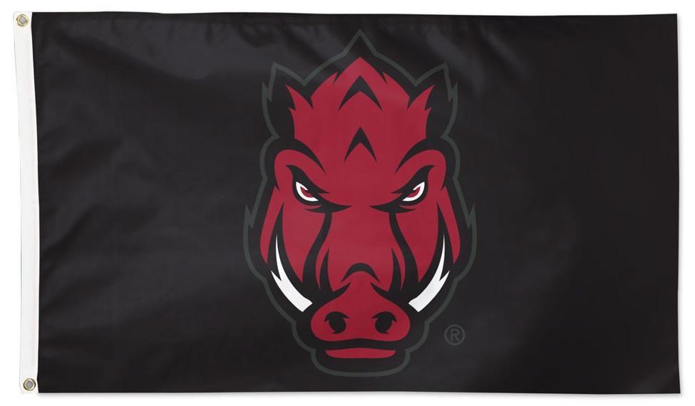 Arkansas Razorbacks Flag 3x5 Logo Black