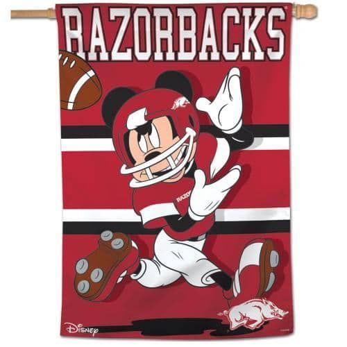 Arkansas Razorbacks Flag Mickey Mouse Football Banner