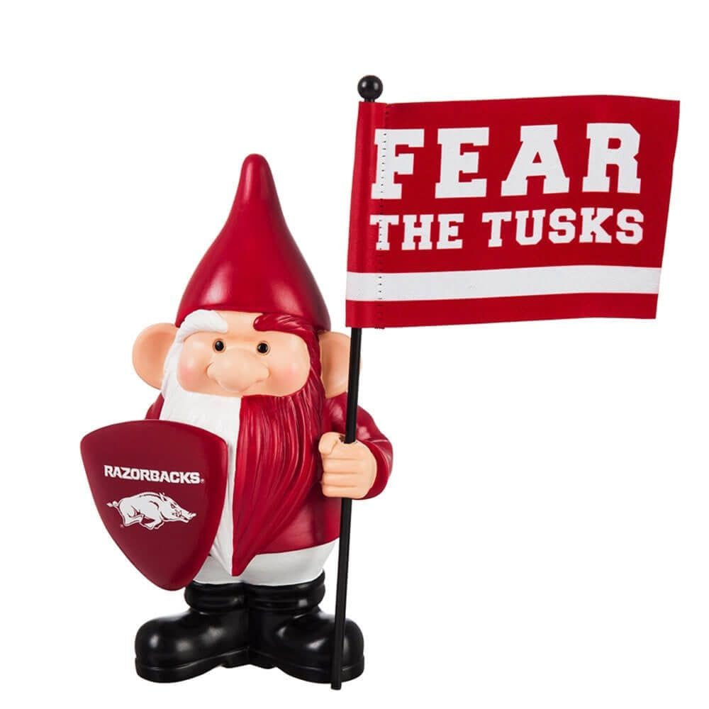 Arkansas Razorbacks Gnome with Flag Fear The Tusks 2