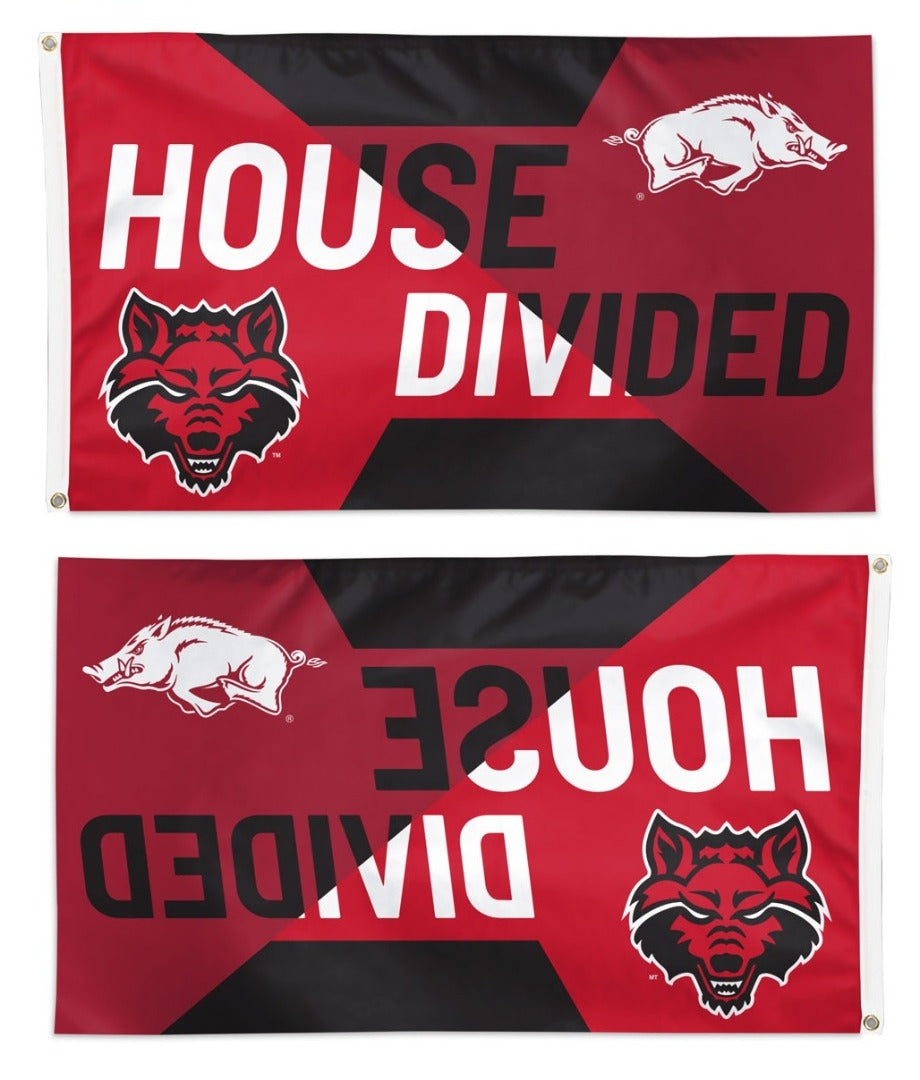Arkansas vs Arkansas State Flag 3x5 House Divided Rivalry