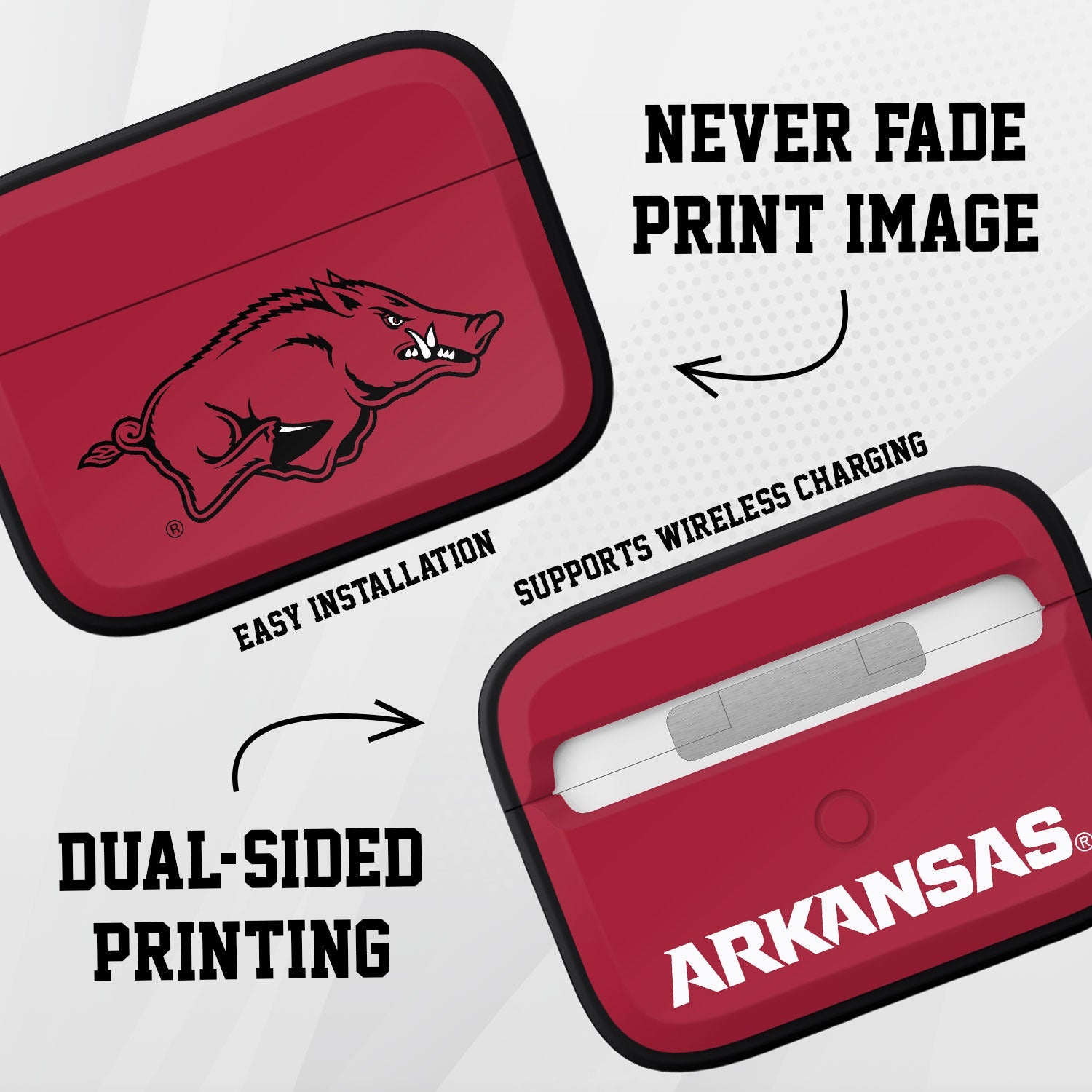 Arkansas Razorbacks HDX AirPods Pro 1 & 2 Case Cover 3