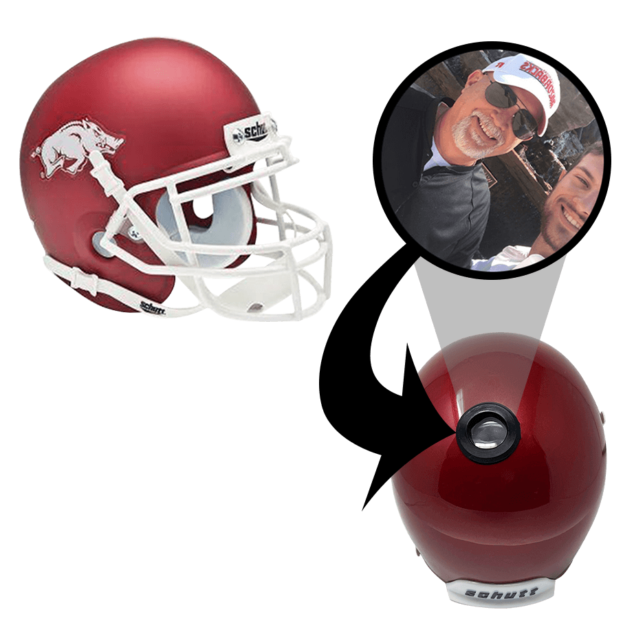 Arkansas Razorbacks College Football Collectible Mini Helmet - Picture Inside - FANZ Collectibles 3