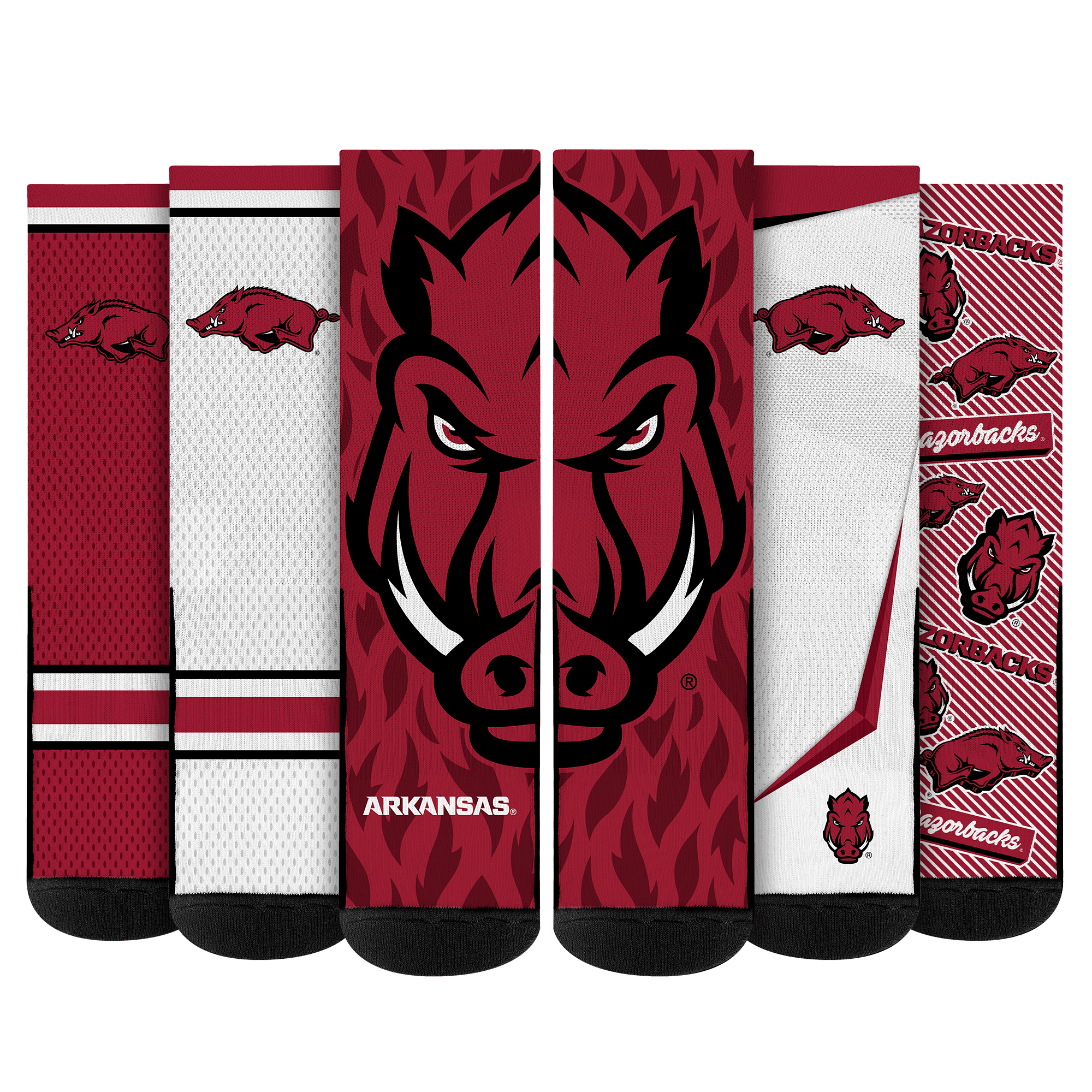 Arkansas Razorbacks - Super Fan Bundle 5-Pack | Rock 'Em Socks