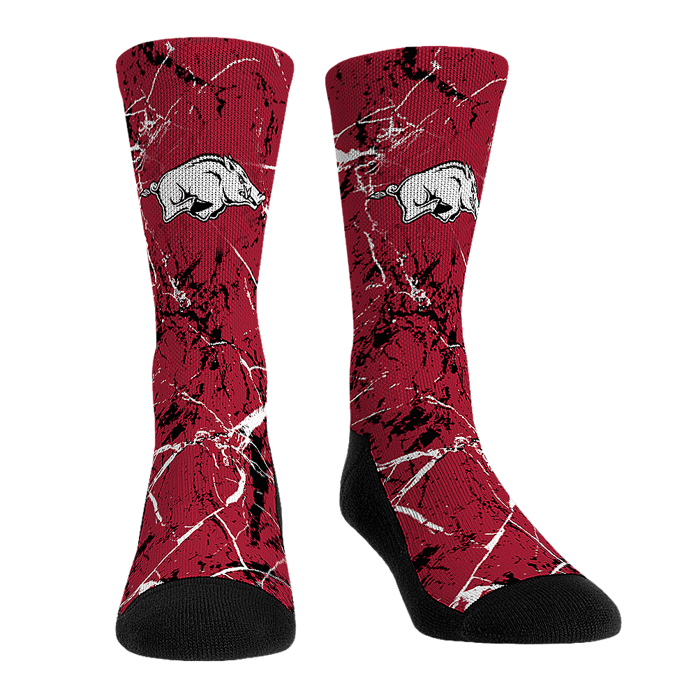 Arkansas Razorbacks - Cracked Marble | Rock 'Em Socks