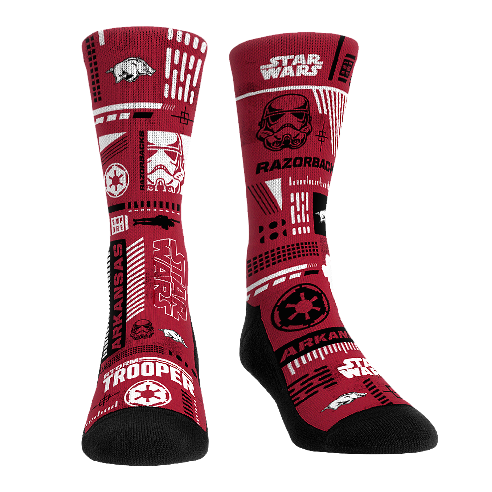 Arkansas Razorbacks - Star Wars  - Stormtrooper Pattern | Rock 'Em Socks