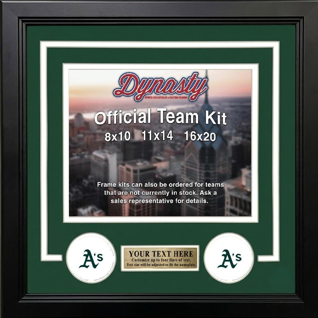 MLB Baseball Photo Picture Frame Kit - Oakland Athletics (Green Matting, White Trim) 81