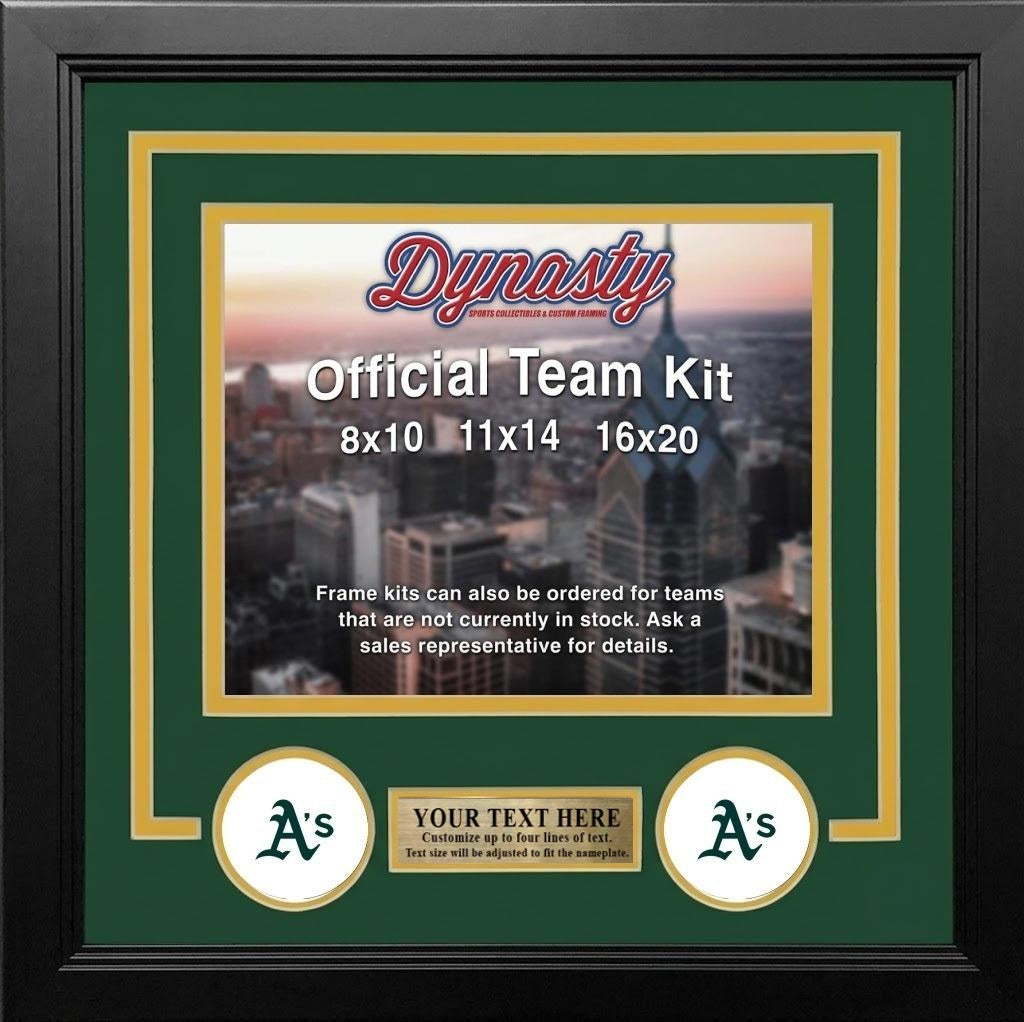 MLB Baseball Photo Picture Frame Kit - Oakland Athletics (Green Matting, White Trim) 29