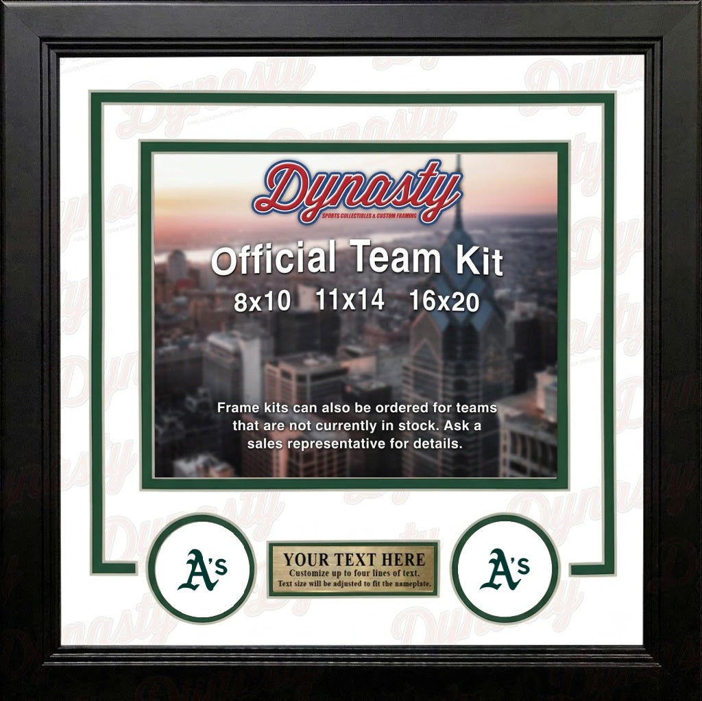 MLB Baseball Photo Picture Frame Kit - Oakland Athletics (Green Matting, White Trim) 93