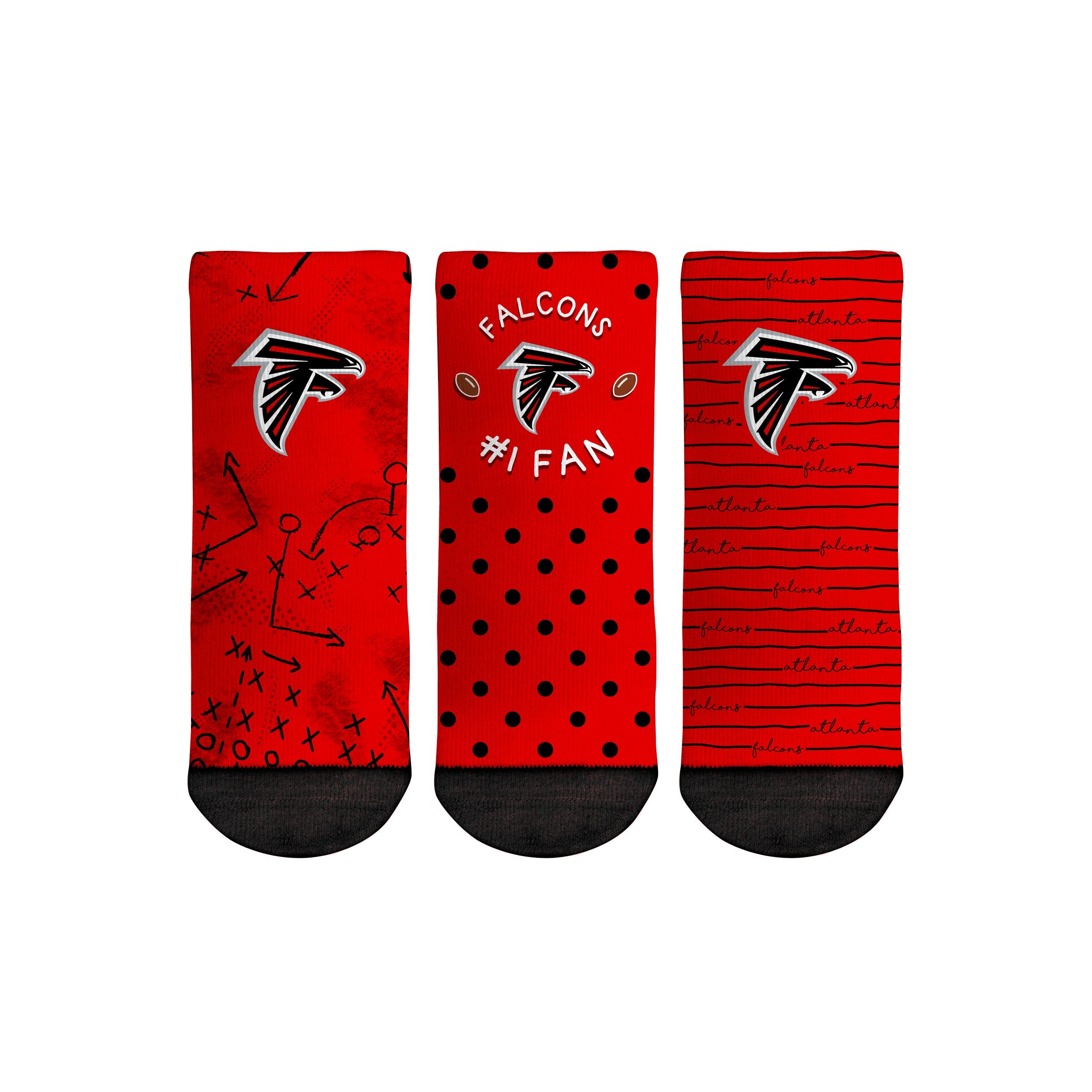 Atlanta Falcons - Number 1 Fan 3-Pack (Toddler) | Rock 'Em Socks