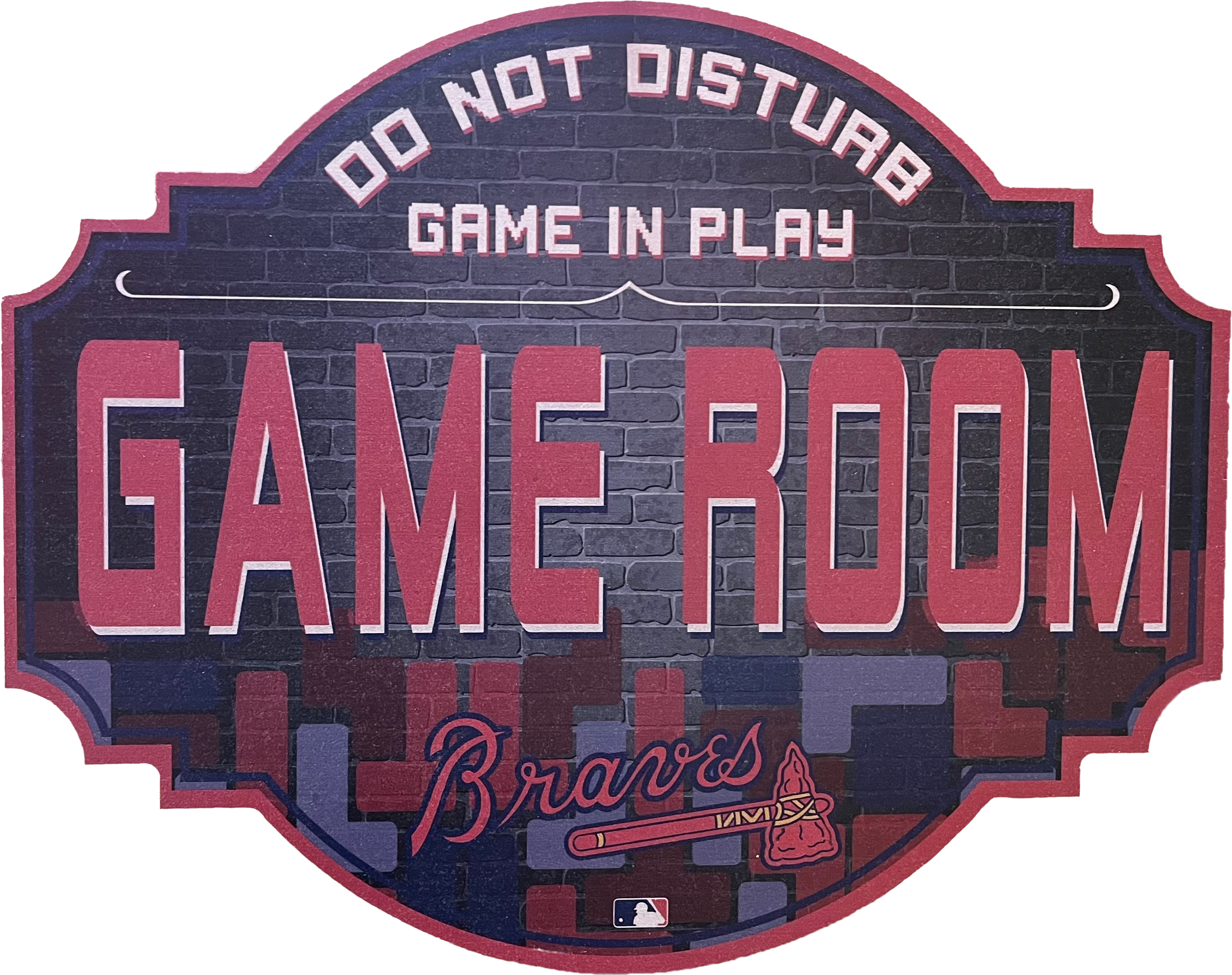 Atlanta Braves 12" Game Room Wood Sign 1