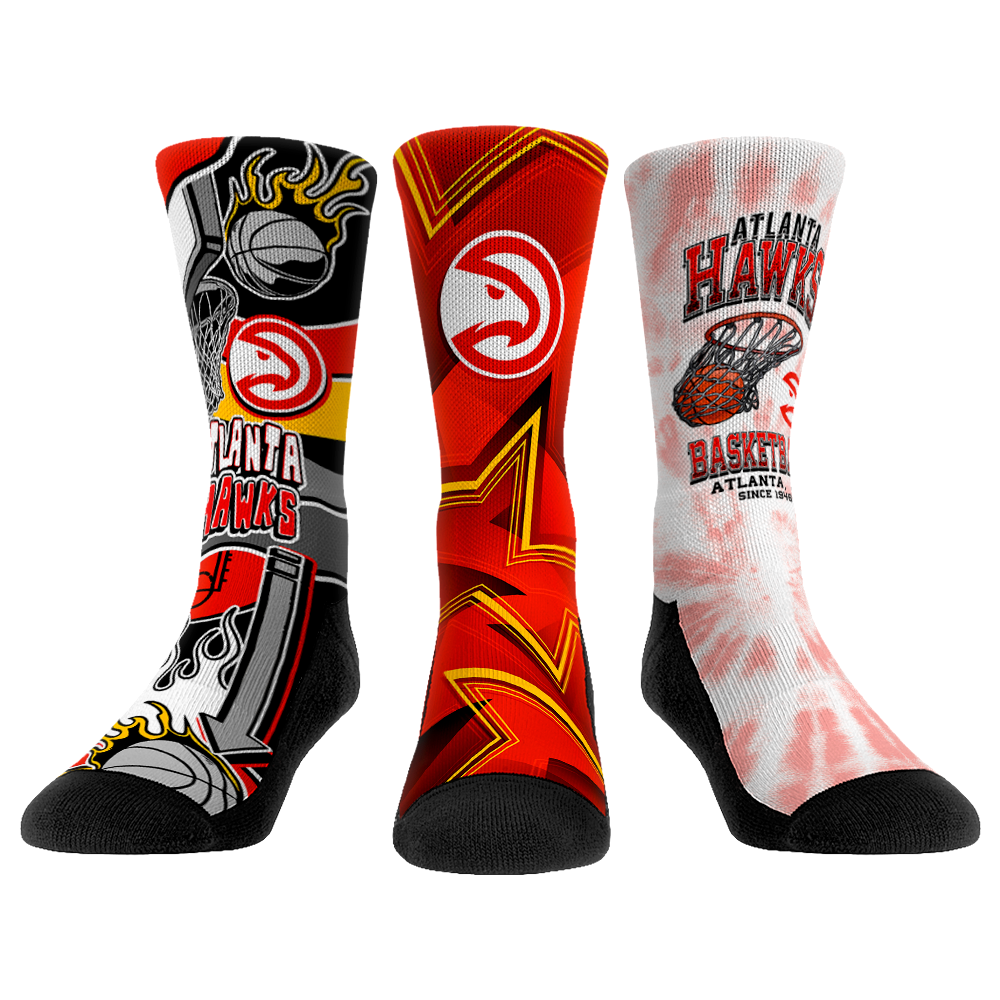 Atlanta Hawks - Slam Dunk  - 3-Pack | Rock 'Em Socks