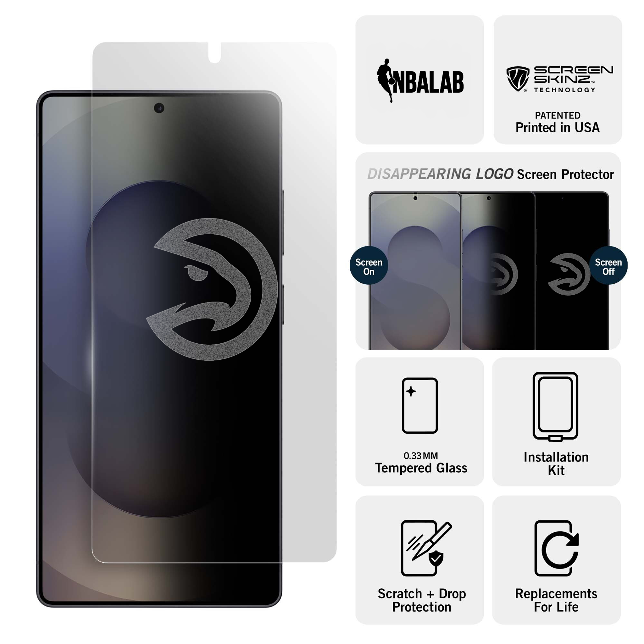 Atlanta Hawks Samsung Clear Screen Protector 3