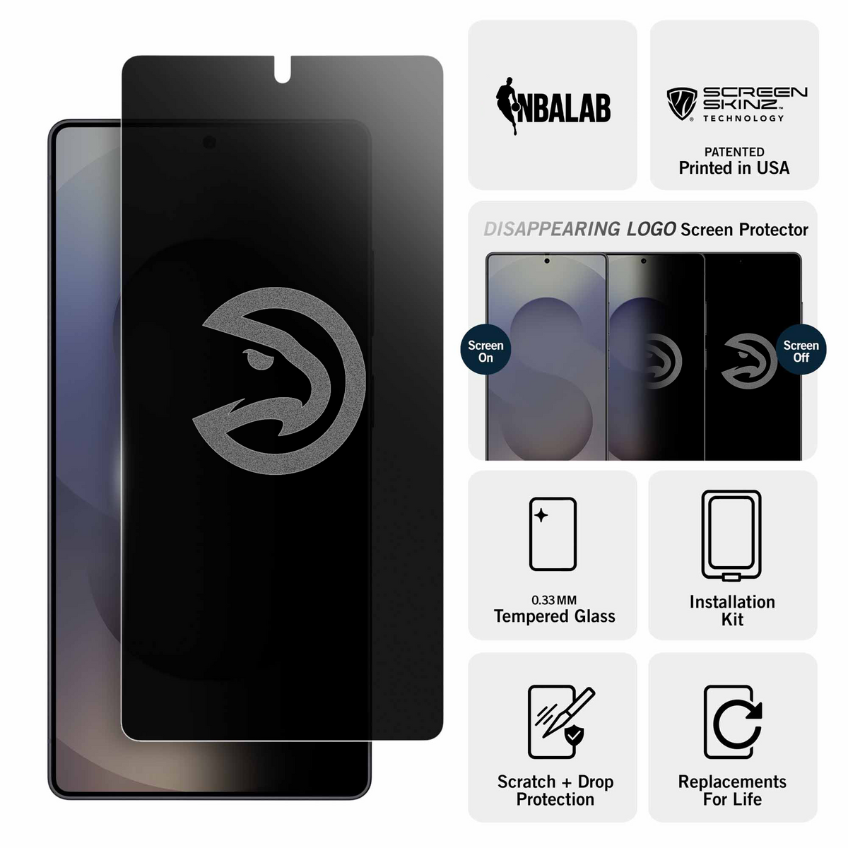 Atlanta Hawks Samsung Privacy Screen Protector 3