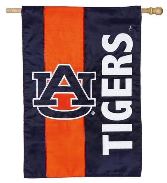 Auburn Tigers Flag 2 Sided Embellished AU Applique House Banner