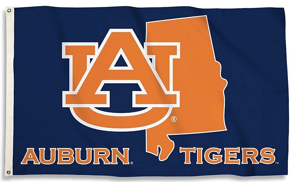 Auburn Tigers Flag 3x5 State Outline