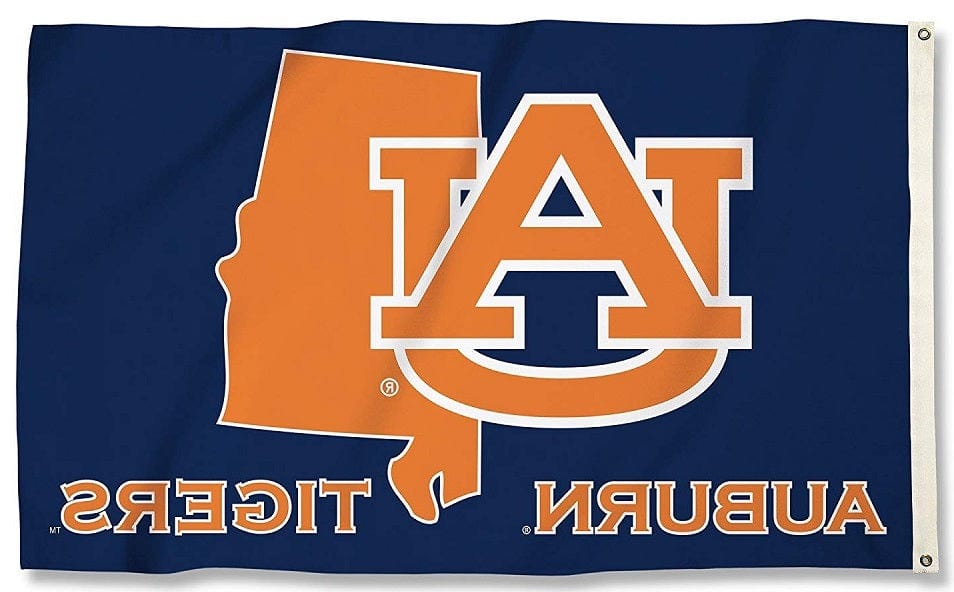 Auburn Tigers Flag 3x5 State Outline