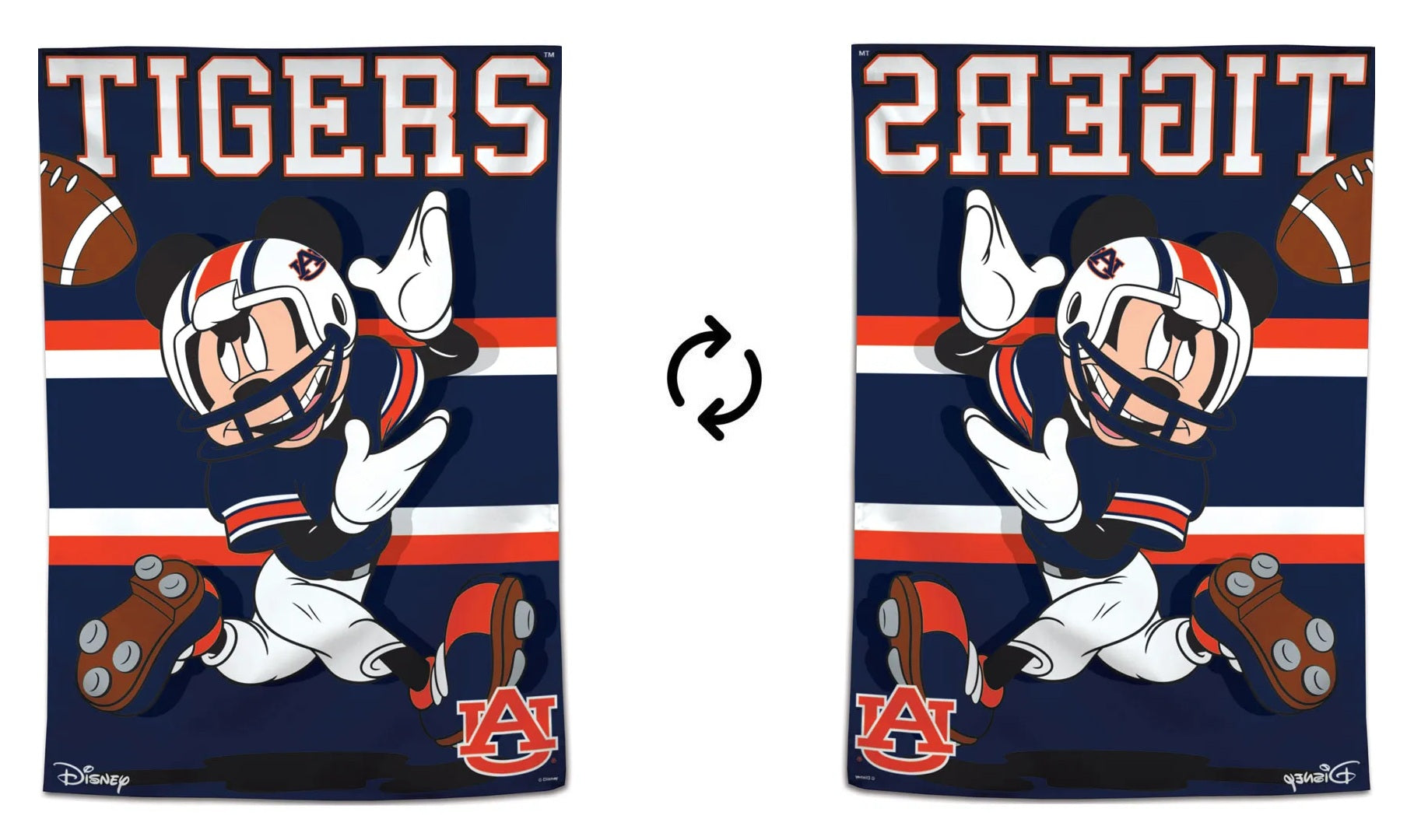 Auburn Tigers Flag Mickey Mouse Football