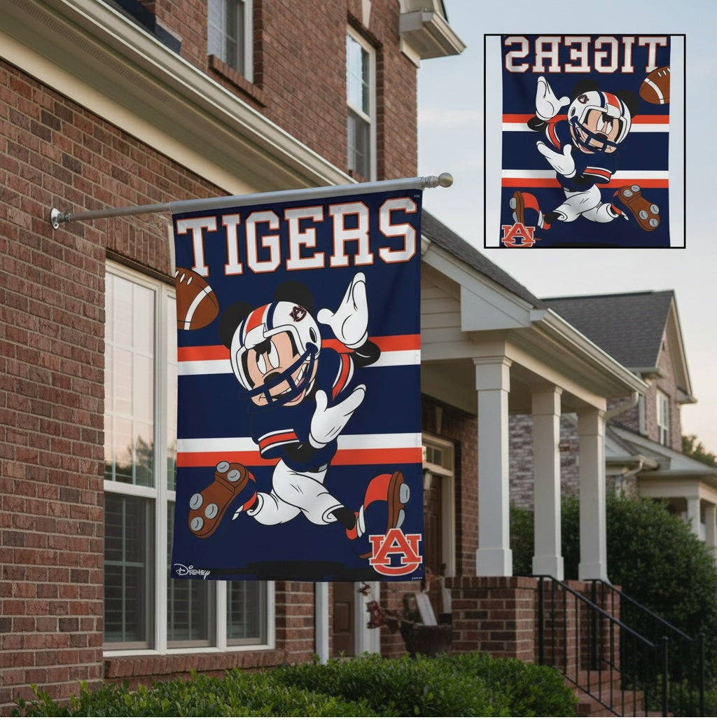 Auburn Tigers Flag Mickey Mouse Football