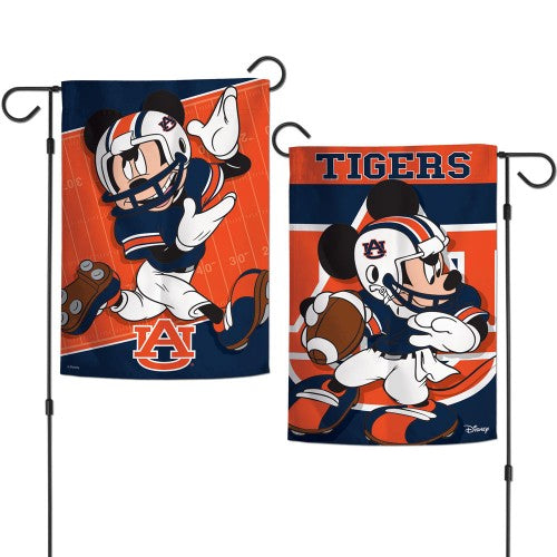 Auburn Tigers Garden Flag 2 Sided Mickey Mouse Football