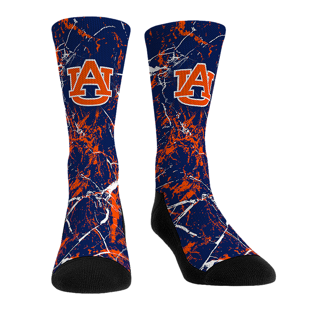 Auburn Tigers - Cracked Marble | Rock 'Em Socks