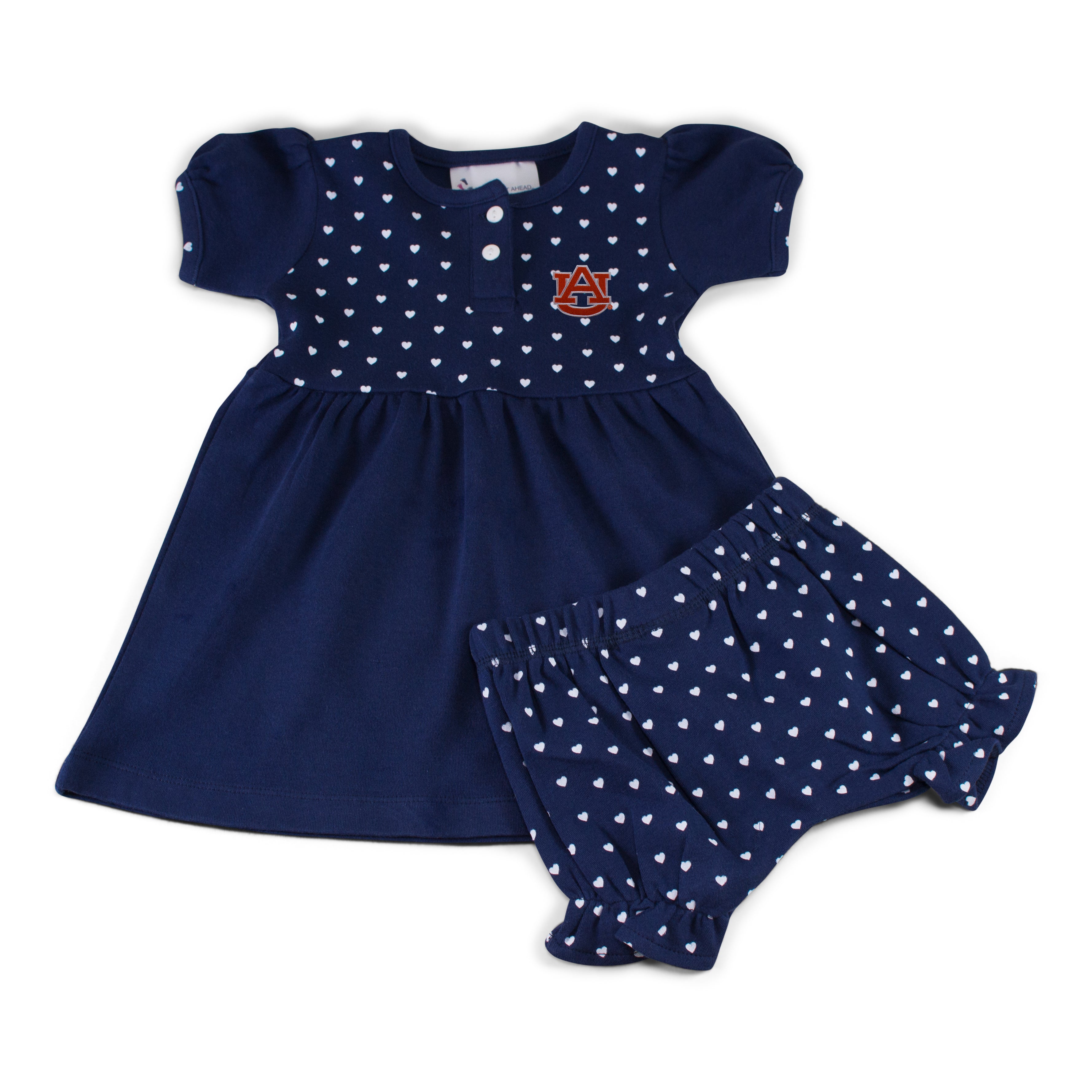 Auburn Girl's Heart Dress with Bloomers | Two Feet Ahead