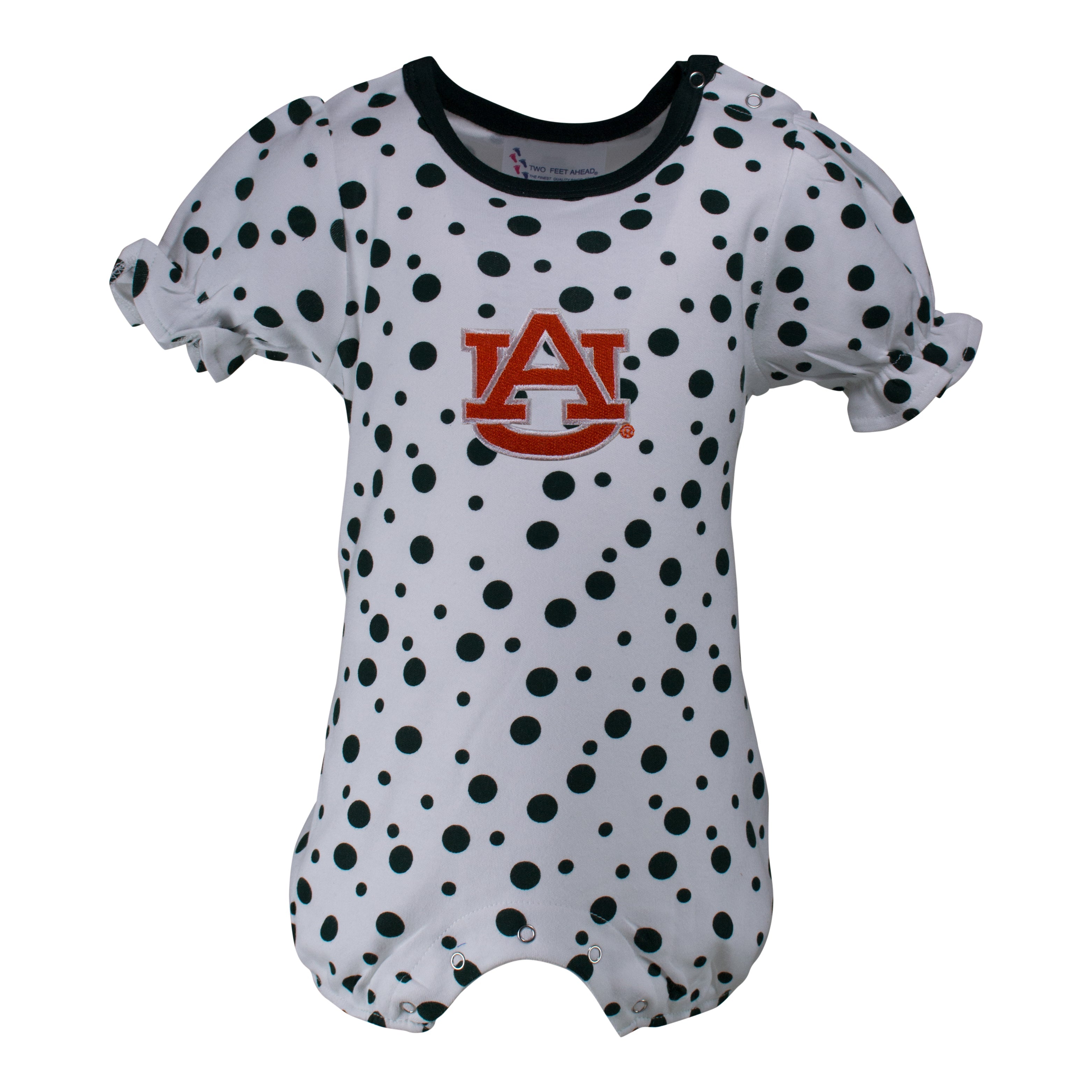 Auburn Polka Dot Girl's Romper | Two Feet Ahead