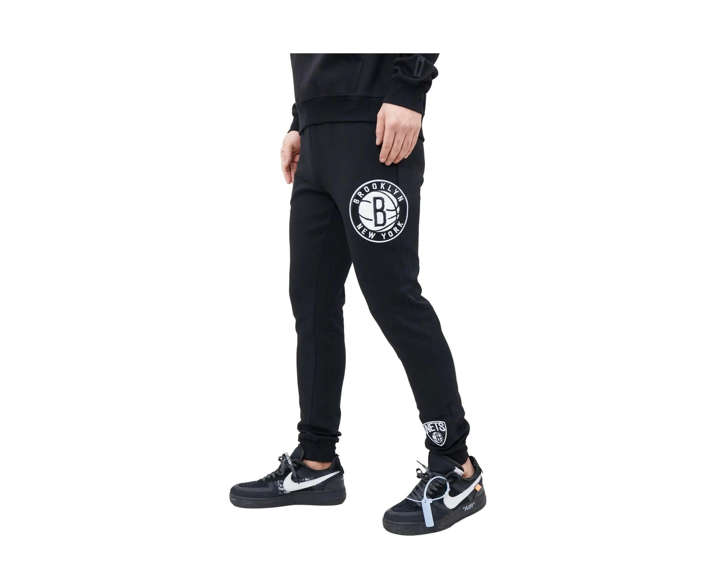 Pro Standard NBA Brooklyn Nets Logo Blended Men Jogger Pants Black 3