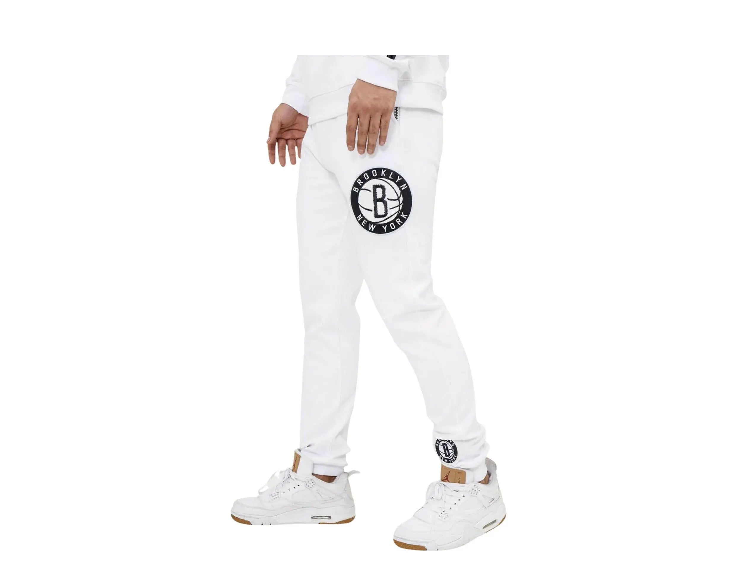 Pro Standard Brooklyn Nets Logo Men Joggers White 2