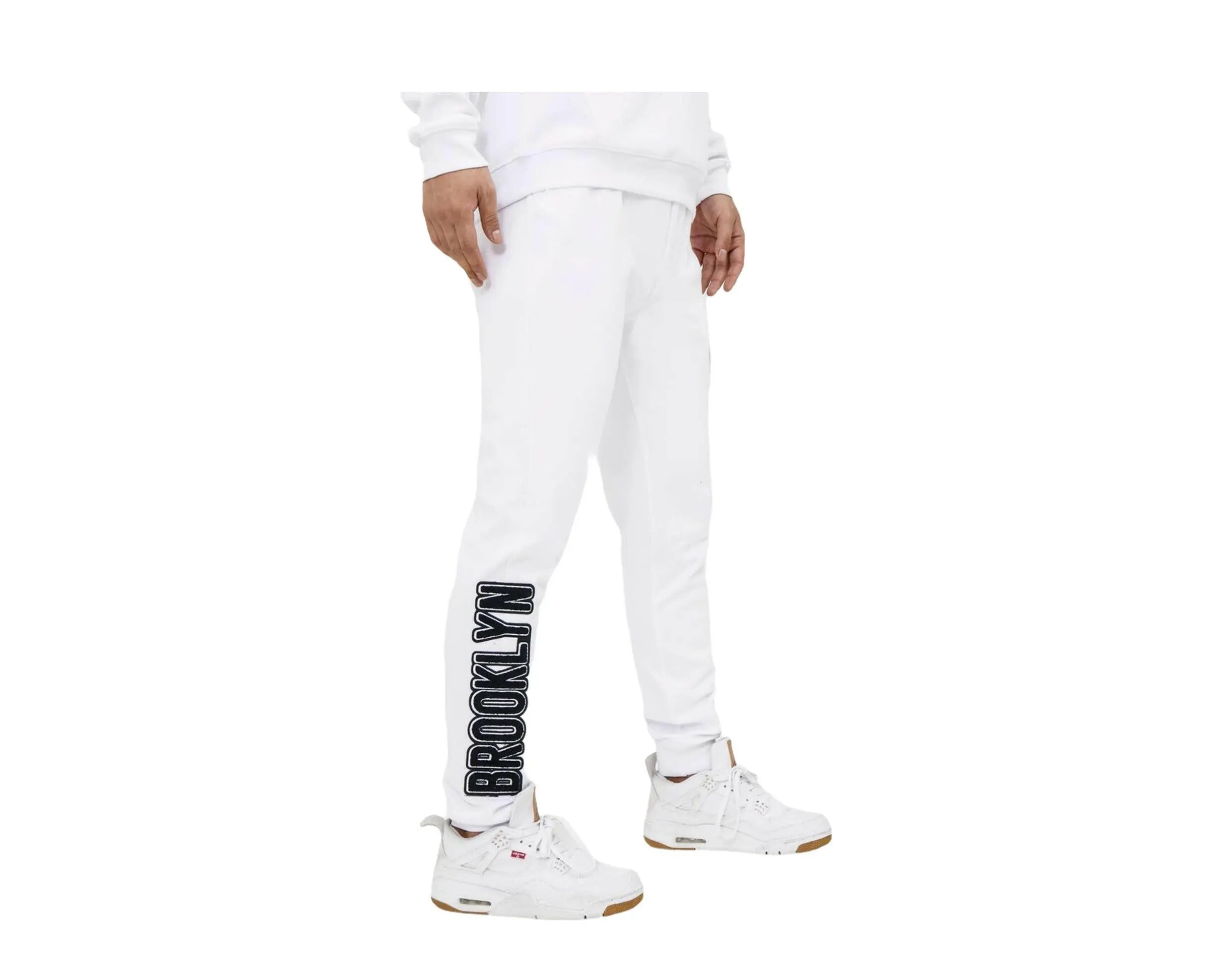 Pro Standard Brooklyn Nets Logo Men Joggers White 3