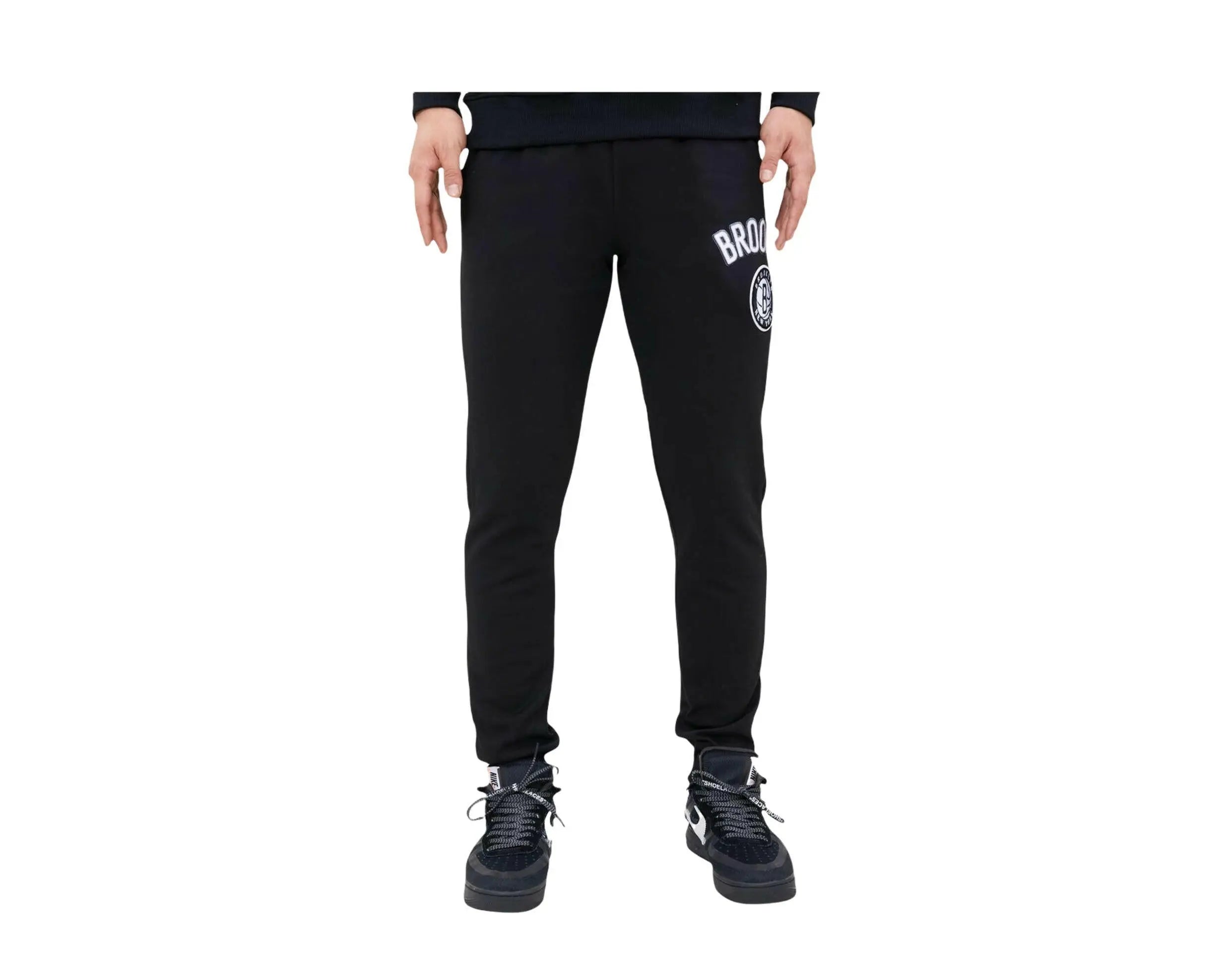 Pro Standard NBA Brooklyn Nets Stacked Logo Men Sweatpants Black 1