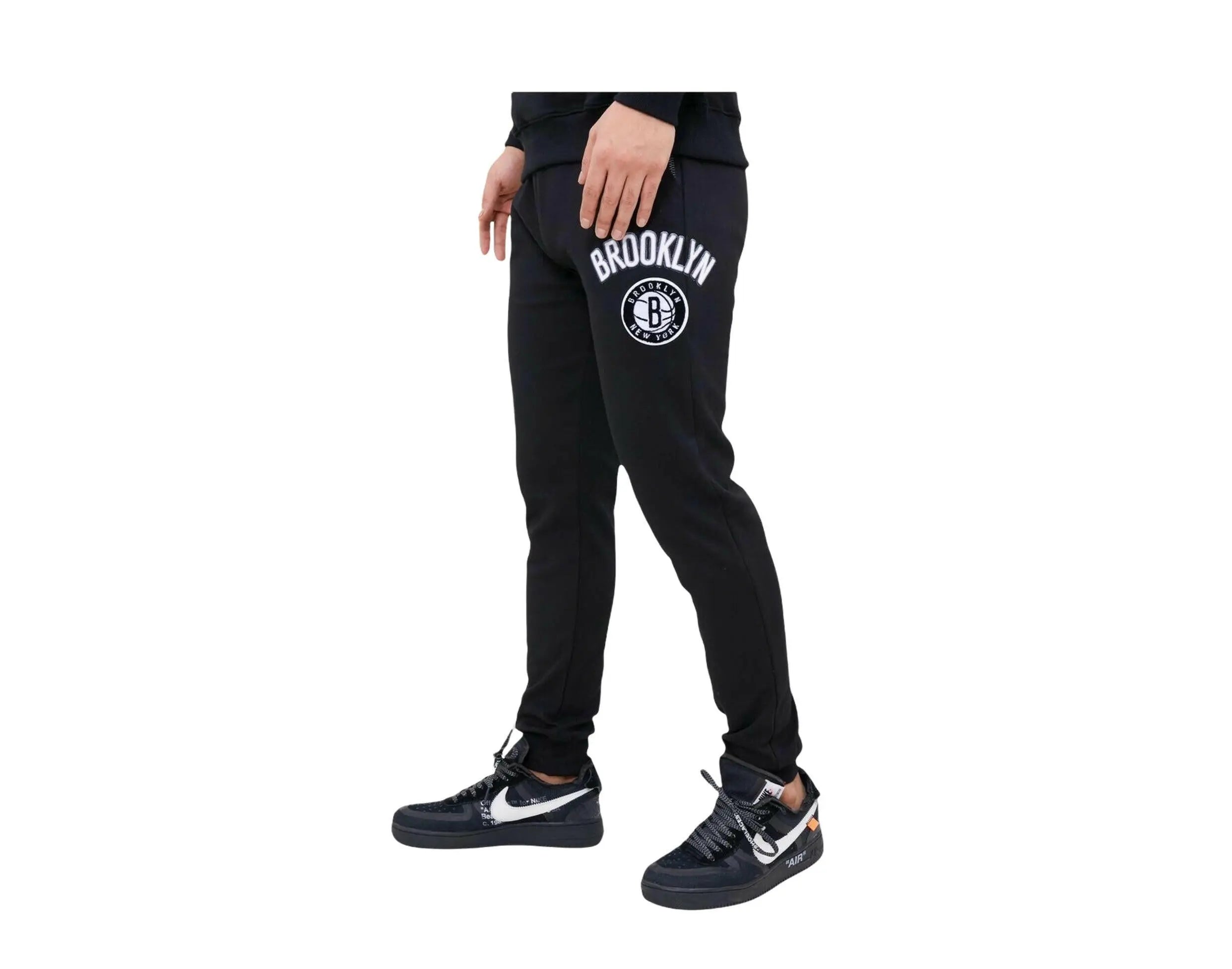 Pro Standard NBA Brooklyn Nets Stacked Logo Men Sweatpants Black 2