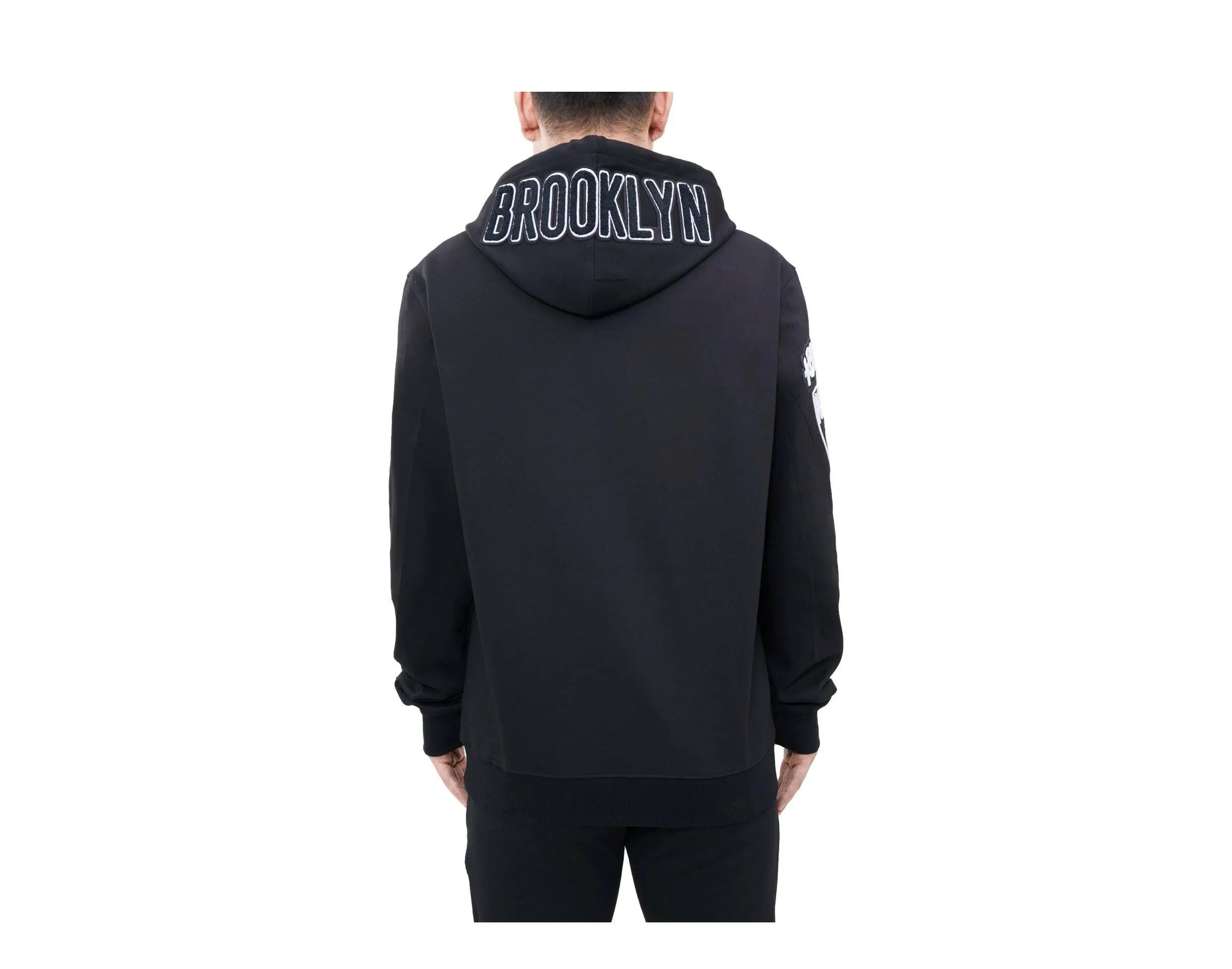 Pro Standard NBA Brooklyn Nets Logo Blended Men Hoodie Black 4