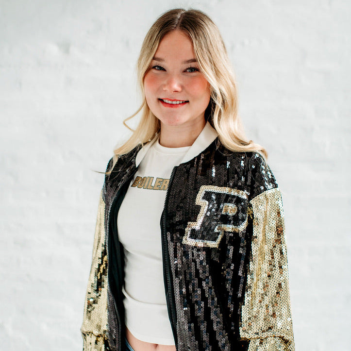 Purdue Sequin Bomber Jacket 3