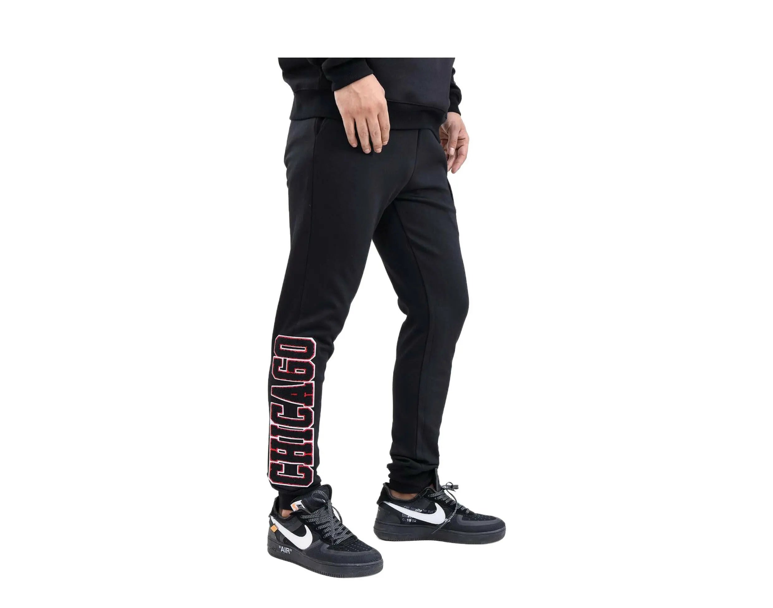 Pro Standard Chicago Bulls Logo Men Joggers Black/Red 3