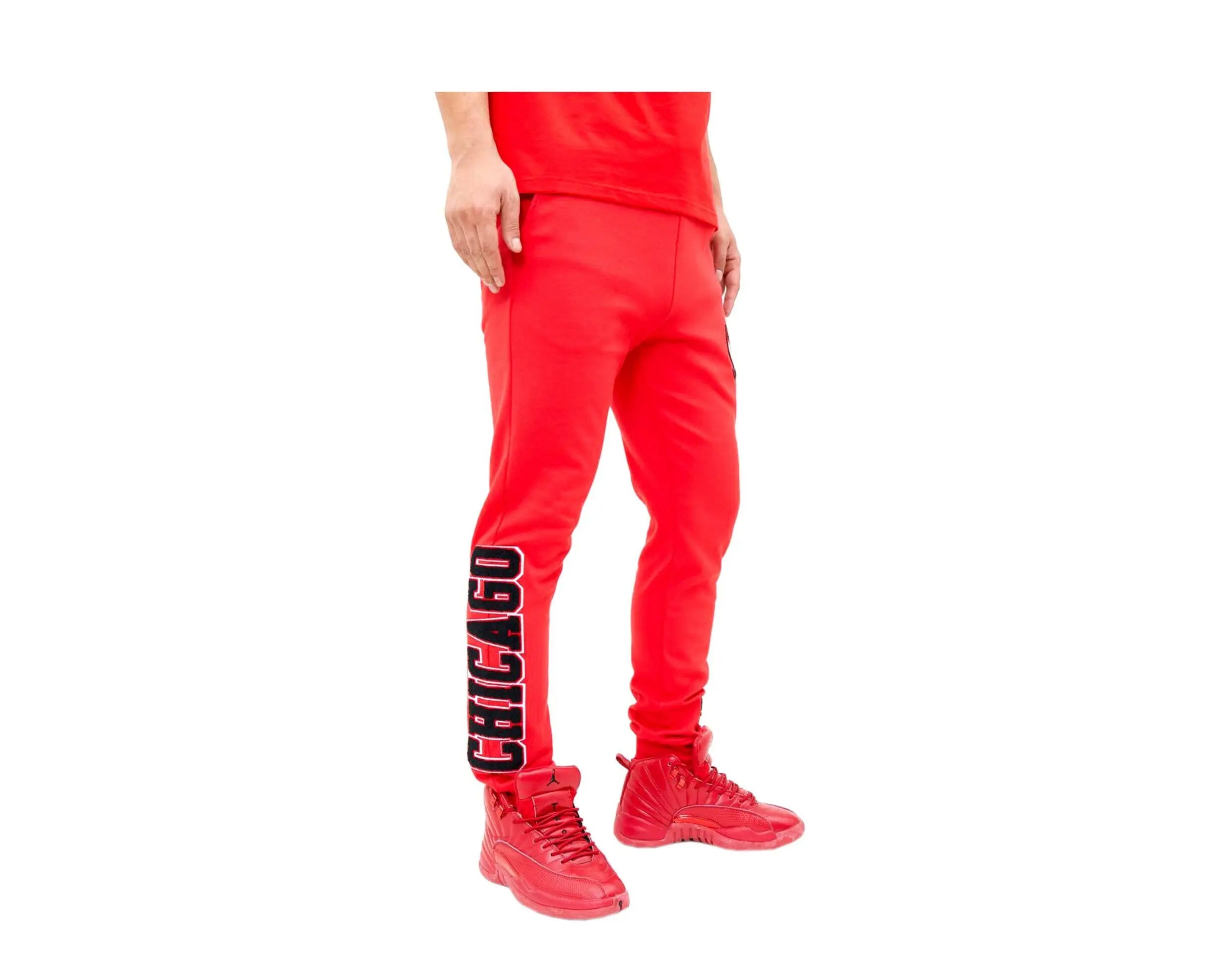 Pro Standard Chicago Bulls Classic Chenille Men Joggers Red 2