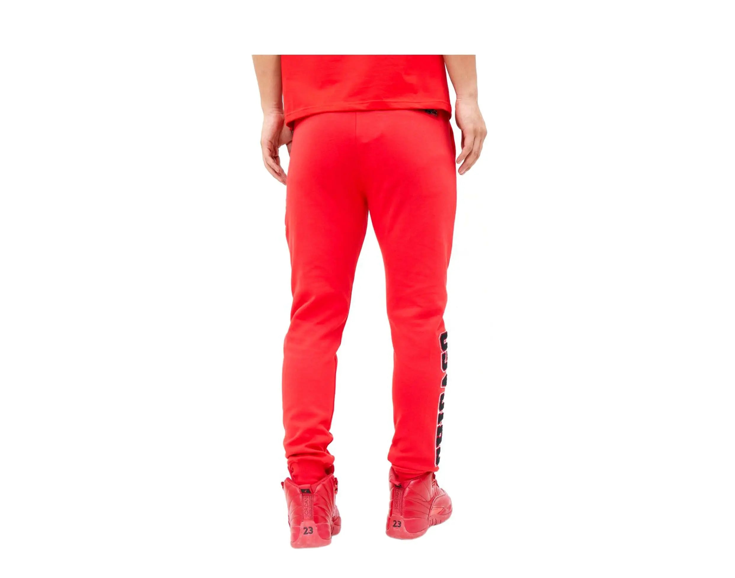 Pro Standard Chicago Bulls Classic Chenille Men Joggers Red 4