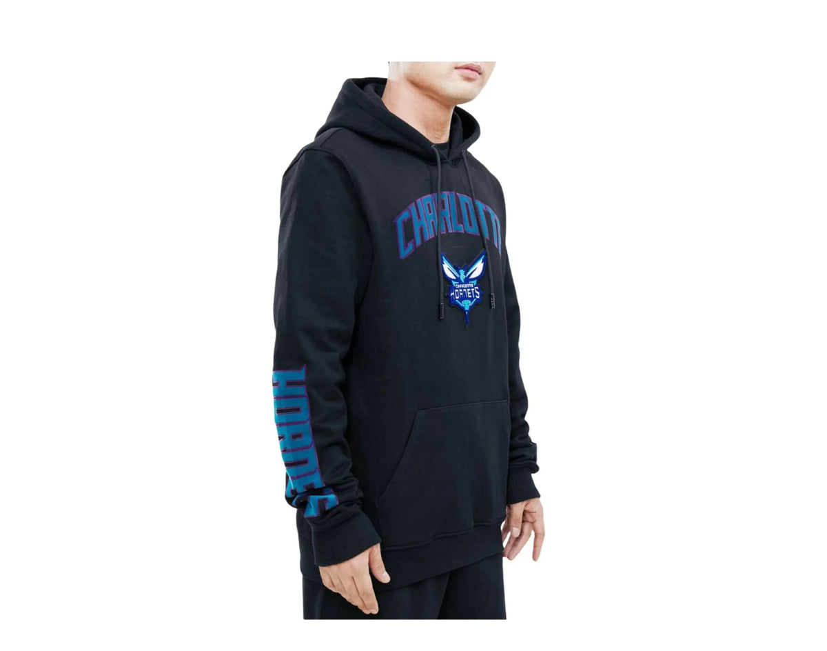 Pro Standard NBA Charlotte Hornets Stacked Logo Men Pullover Hoodie Black 3