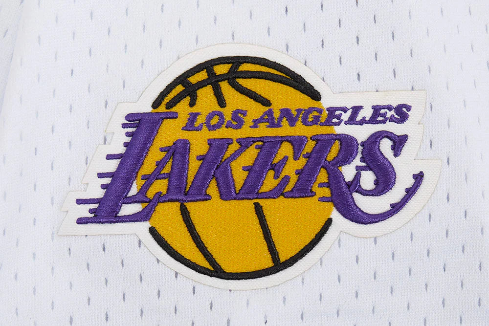 Pro Standard LA Lakers Script Tail Mesh Button Down Shirt - White/Black 6