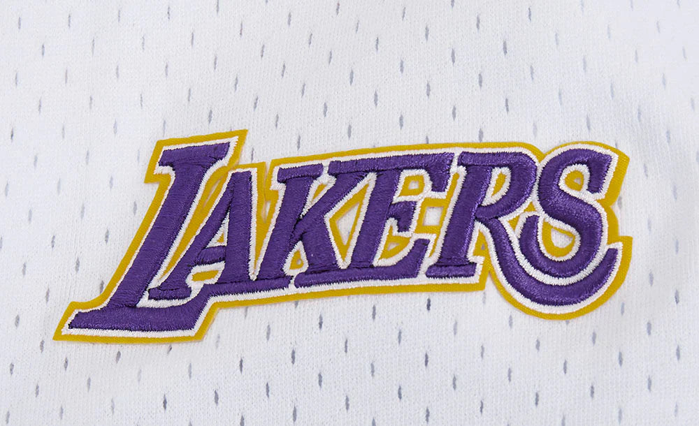 Pro Standard LA Lakers Script Tail Mesh Button Down Shirt - White/Black 7