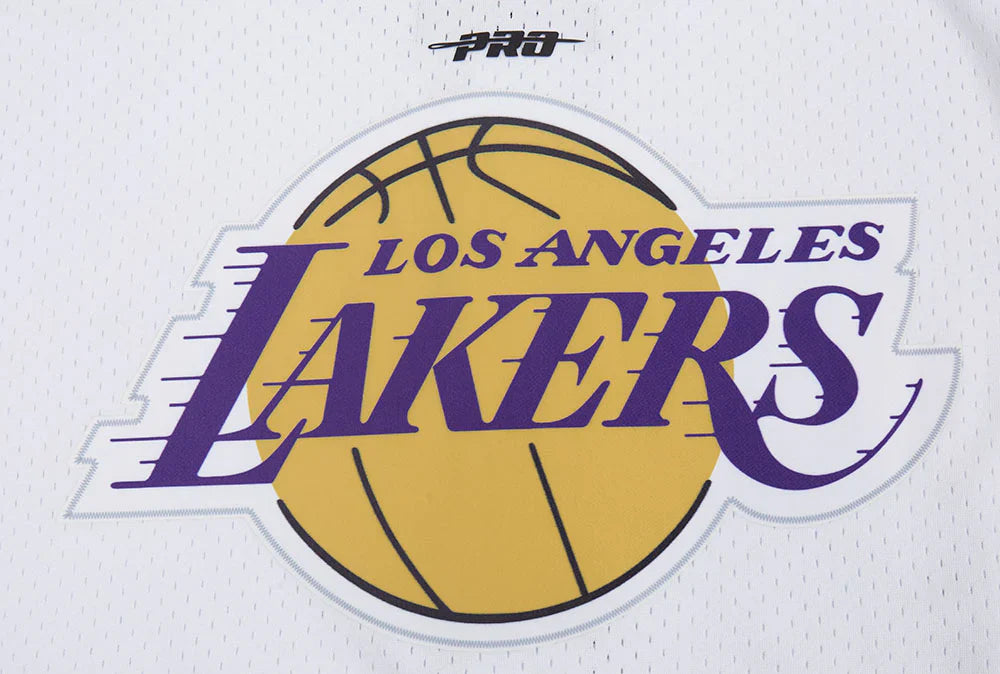 Pro Standard LA Lakers Script Tail Mesh Button Down Shirt - White/Black 8