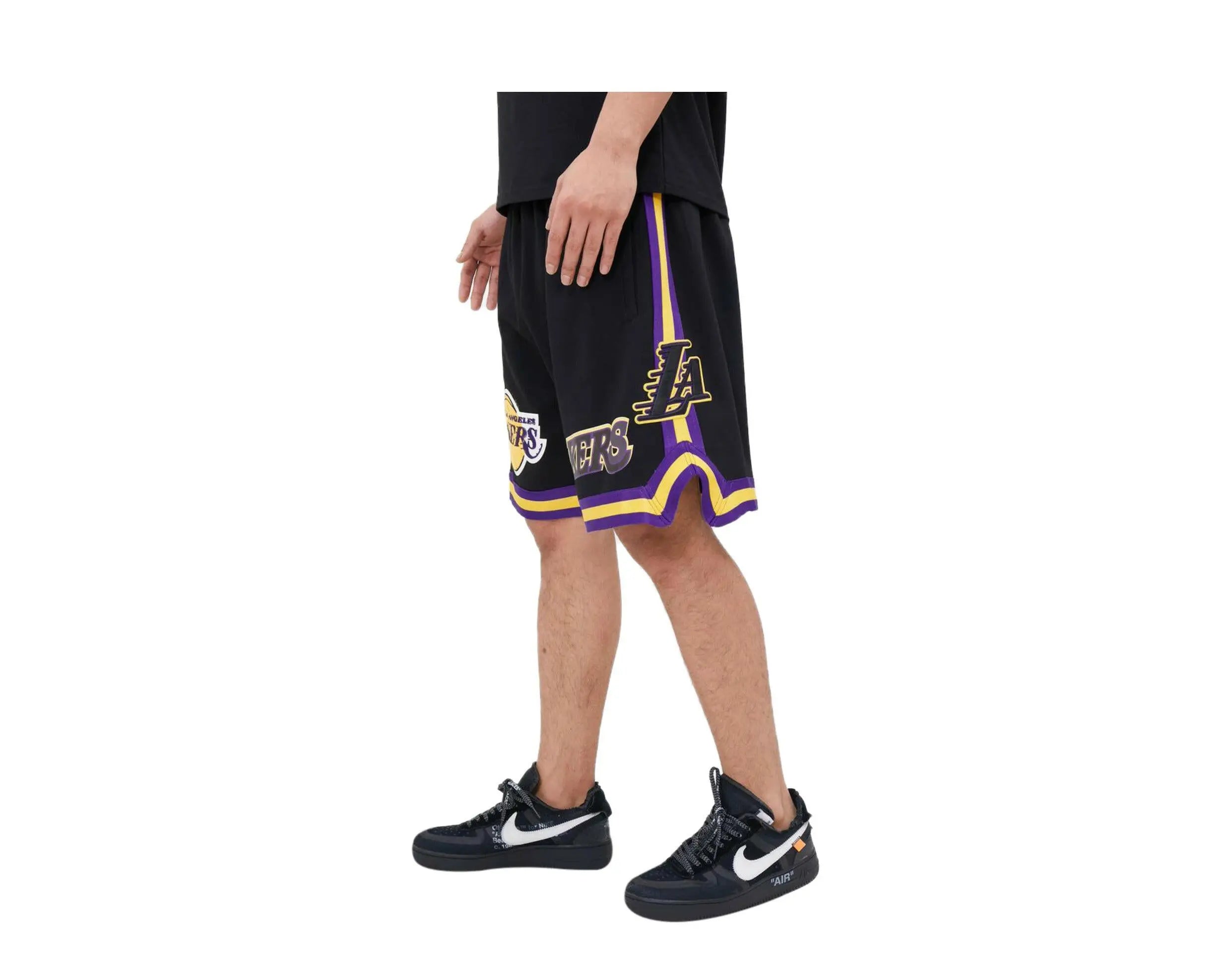 Pro Standard Los Angeles Lakers Classic Chenille Men Shorts Black 2