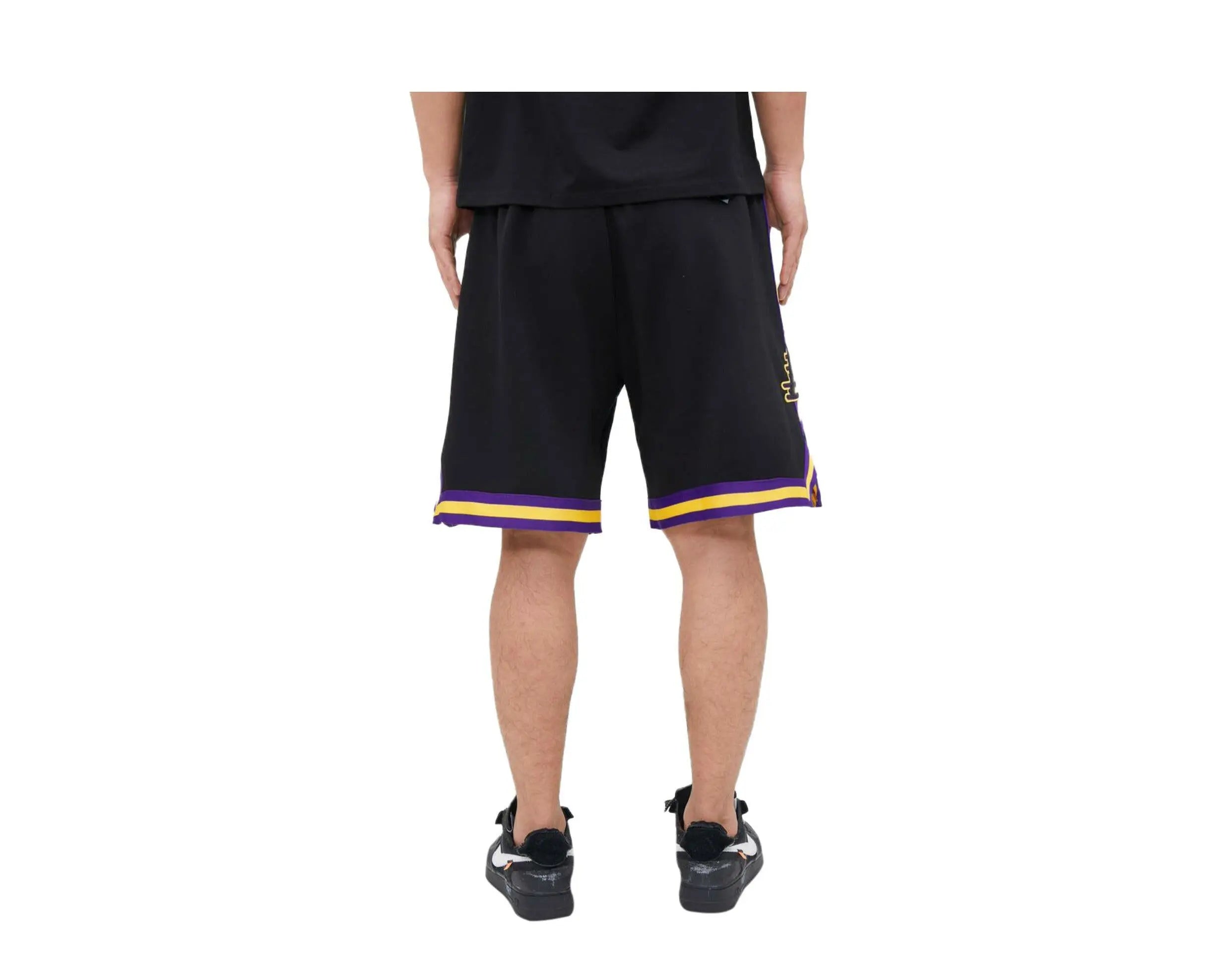 Pro Standard Los Angeles Lakers Classic Chenille Men Shorts Black 4