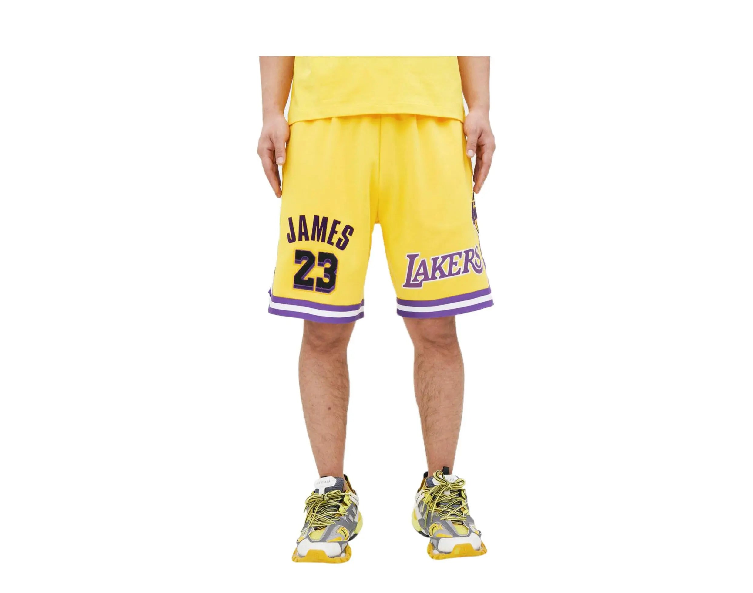 Pro Standard Los Angeles Lakers Lebron James Pro Team Men Shorts Yellow 1